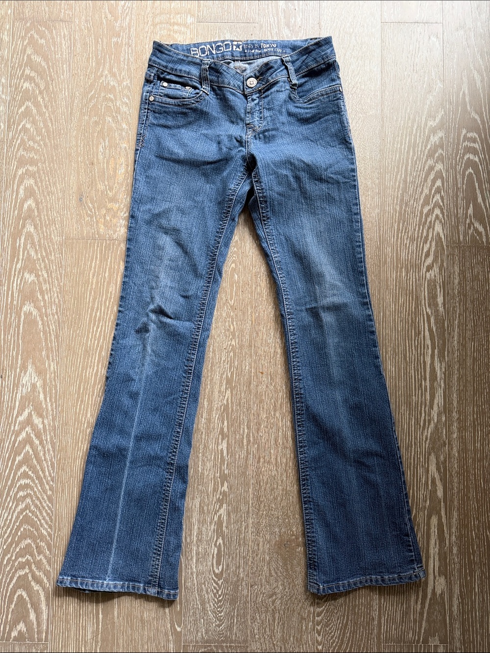 BONGO Women's Bootcut Jeans in Dark Indigo Blue Denim